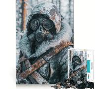 Puzzle de 1000 pièces représentant Un Masque à gaz Post-apocalyptique pour Adultes Jeu Intelligent et Amusant Bords Lisses Objet de Collection (38x26cm)