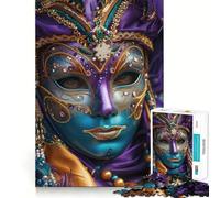 Puzzle de 1000 pièces représentant Un Masque de Carnaval vénitien orné (38x26cm), idéal pour Adultes Un Jeu Stimulant pour Les méninges, Un Cadeau Original et captivant