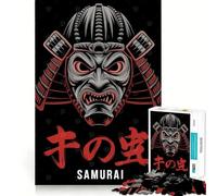 Puzzle de 1000 pièces représentant Un Masque de samouraï, idéal pour Les Adolescents Jouet Anti-Stress Intelligent, Bords tranchants, Cadeau d'anniversaire (50x75cm)