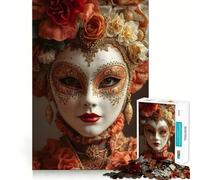 Puzzle de 1000 pièces représentant Un Masque vénitien orné d'une Coiffe Florale,idéal pour Adultes Jeu de mémoire et de réflexion Découpe Fine,Finitions Haut de Gamme Un Moyen captivant