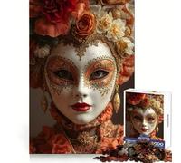 Puzzle de 1000 pièces représentant Un Masque vénitien orné d'une Coiffe Florale, idéal pour Adultes Stimule la cognition et Offre Un Cadeau Parfait (38x52cm)