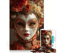 Puzzle de 1000 pièces représentant Un Masque vénitien orné d'une Coiffe Florale Jeu et d'adresse Assemblage Stable,pièces Qui ne bougent Pas Un Passe-Temps agréable pour Les Longs Week-Ends