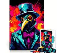 Puzzle de 1000 pièces représentant Un médecin de la peste en Costume et Chapeau Haut-de-Forme, idéal pour Les Adolescents Cadeau Parfait pour Les fêtes (38x52cm)