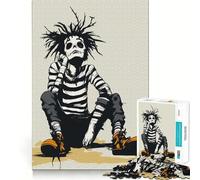 Puzzle de 1000 pièces représentant Un mime Squelette dans Ses pensées, idéal pour Les Adolescents et Les Exercices de réflexion à Domicile Décoration Murale découpée avec précision 38x52cm