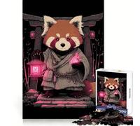 Puzzle de 1000 pièces représentant Un Moine Panda Roux avec Une Lanterne, idéal pour Adultes, pour renforcer la mémoire, Jouer en Groupe et Offrir Un Cadeau élégant aux Bords Nets (38x52cm)