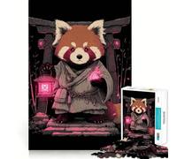 Puzzle de 1000 pièces représentant Un Moine Panda Roux avec Une Lanterne, idéal pour Adultes, pour renforcer la mémoire, Jouer en Groupe et Offrir Un Cadeau élégant aux Bords Nets (38x52cm)