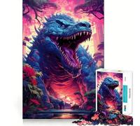 Puzzle de 1000 pièces représentant Un Monstre Alligator Antique Stimulation Cognitive Pièces nettes et sans bavures Jeu de Divertissement d'intérieur pour Les Vacances (38x26cm)
