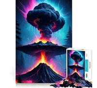 Puzzle de 1000 pièces représentant Un Nuage de Champignon Lors d'une éruption volcanique Jeu cognitif Amusant,découpe de Haute précision,Cadeau Unique pour soulager Le Stress (38x52cm)