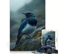 Puzzle de 1000 pièces représentant Un Oiseau Bleu et Blanc sur Un Rocher Découpe de précision Idéal pour améliorer la mémorisation et se détendre Cadeau de Noël Chaleureux (38x26cm)