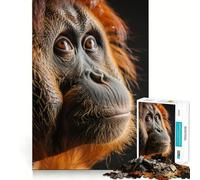 Puzzle de 1000 pièces représentant Un Orang-outan, idéal pour Les Adolescents Un Cadeau Artistique, Relaxant et Anti-Stress grâce à sa découpe Lisse (38x52cm)