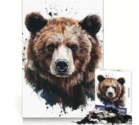 Puzzle de 1000 pièces représentant Un Ours à l'aquarelle, idéal pour Les Adolescents améliore la mémoire, Divertissement paisible, découpe Laser, Cadeau touchant (38x26cm)