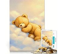 Puzzle de 1000 pièces représentant Un Ours en Peluche endormi sur des Nuages, idéal pour Les Adultes Un Jeu de réflexion Amusant à Partager, découpé avec précision et originalité 50x75cm