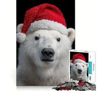 Puzzle de 1000 pièces représentant Un Ours Polaire à Noël, idéal pour Les Adolescents, pour améliorer Leur mémoire, se détendre et créer Une décoration Murale Attrayante (38x26cm)