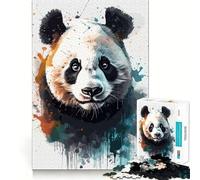 Puzzle de 1000 pièces représentant Un Panda à l'aquarelle,idéal pour Les Adolescents Jeu Stimulant l'esprit,pièces de Taille Uniforme et précises,activité Amusante en Famille Le Soir (50x75cm)