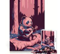 Puzzle de 1000 pièces représentant Un Panda Jouant de la Guitare dans la forêt idéal pour Les Adolescents Jeu de logique et de Coordination à Partager et à découper avec précision Décoration Murale