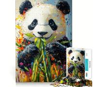Puzzle de 1000 pièces représentant Un Panda Mangeant du Bambou, idéal pour Les Adolescents, Stimulant la réflexion et offrant Un Cadeau mémorable et des Moments de Joie en Famille (38x26cm)