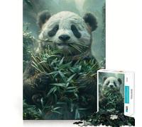Puzzle de 1000 pièces représentant Un Panda Mangeant du Bambou, pour Adultes, défi cérébral, Jeu de Loisirs, découpe Nette, Cadeau Exceptionnel (50x75cm)