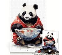 Puzzle de 1000 pièces représentant Un Panda Mangeant Un Tableau idéal pour Les Adolescents Jeu de logique Stimulant et Anti-Stress Bords de qualité supérieure pour Les vœux 38x52cm