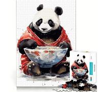Puzzle de 1000 pièces représentant Un Panda Mangeant Une Peinture, idéal pour Les Adolescents Jeu de logique et de réflexion Découpe précise Un Cadeau Exceptionnel (38x26cm)