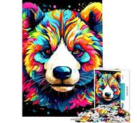 Puzzle de 1000 pièces représentant Un Panda Roux coloré idéal pour Les Adultes Un Jouet Anti-Stress Amusant et Original Parfait comme Cadeau pour Toute la Famille (Taille 38x26cm)
