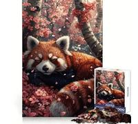 Puzzle de 1000 pièces représentant Un Panda Roux endormi dans Un Sakura, idéal pour Adultes Jeu de logique, Anti-Stress, découpe de précision, Cadeau de fête (38x52cm)
