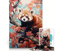 Puzzle de 1000 pièces représentant Un Panda Roux sur Un Arbre, idéal pour Les Adolescents Jeu de logique Puissant, Ambiance sereine et Bords Nets Cadeau créatif (50x75cm)