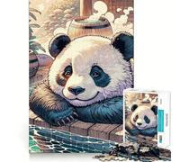 Puzzle de 1000 pièces représentant Un Panda se Relaxant dans Une Source Thermale, idéal pour Les Adolescents Stimule la mémoire, soulage la Tension et Offre Une Belle qualité d'art (38x52cm)