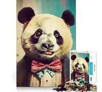 Puzzle de 1000 pièces représentant Un Panda Souriant, idéal pour Adultes Un Jeu de logique et de Stimulation mentale Anti-Stress, aux découpes fermes, Un Cadeau Exceptionnel 38x52cm