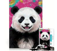 Puzzle de 1000 pièces représentant Un Panda Souriant, idéal pour Les Adolescents Détente et Relaxation garanties Pièce d'art aux Contours Nets 38x52cm
