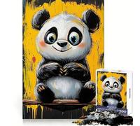 Puzzle de 1000 pièces représentant Un Panda Souriant, idéal pour Les Adolescents stimulez Votre mémoire, détendez-Vous et créez Une œuvre d'art aux découpes nettes 38x52cm