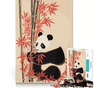 Puzzle de 1000 pièces représentant Un Panda, Style Japonais, pour Adolescents Un Jouet apaisant et Amusant, aux Contours Nets et précis, à Collectionner (50x75cm)