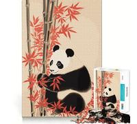 Puzzle de 1000 pièces représentant Un Panda, Style Japonais, pour Adolescents Un Jouet apaisant et Amusant, aux Contours Nets et précis, à Collectionner (38x52cm)