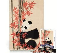 Puzzle de 1000 pièces représentant Un Panda, Style Japonais, pour Adolescents Un Jouet apaisant et Amusant, aux Contours Nets et précis, à Collectionner (38x52cm)