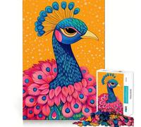 Puzzle de 1000 pièces représentant Un Paon aux Couleurs vibrantes,idéal pour Les Adolescents Jeu de mémoire Amusant,Surface Lisse sans bavures,Cadeau d'anniversaire,Casse-tête (38x52cm)