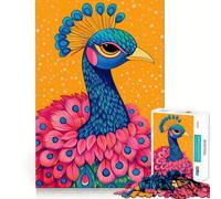 Puzzle de 1000 pièces représentant Un Paon aux Couleurs vibrantes,idéal pour Les Adultes Jeu de mémoire et,découpé au Laser pour Un Assemblage Parfait Cadeau Unique pour soulager Le Stress