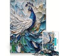 Puzzle de 1000 pièces représentant Un Paon, idéal pour Adultes Jeu de logique et de Stimulation Cognitive, Anti-anxiété, découpe précise, Cadeau élégant (50x75cm)