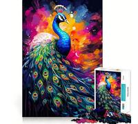 Puzzle de 1000 pièces représentant Un Paon, idéal pour Adultes Jeu de réflexion et de détente, à Assembler Lentement Un Cadeau Charmant (38x52cm)