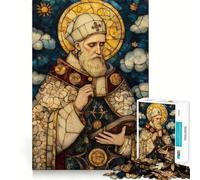 Puzzle de 1000 pièces représentant Un Pape en vitrail, idéal pour Les Adolescents, Un Jeu Stimulant et Relaxant à Assembler, Un Cadeau attentionné 38x52cm