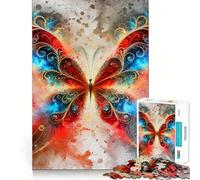 Puzzle de 1000 pièces représentant Un Papillon orné à l'aquarelle, idéal pour Adultes Un Casse-tête Relaxant et apaisant, Parfait comme Cadeau de Noël (38x52cm)