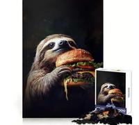 Puzzle de 1000 pièces représentant Un Paresseux Mangeant Un Hamburger, idéal pour Les Adolescents Stimule la mémoire, apaise et Offre des Bords Nets pour Les vœux du Père Noël 38x52cm