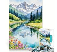 Puzzle de 1000 pièces représentant Un Paysage à l'aquarelle,idéal pour Les Adolescents Activité ludique et stimulante de Haute précision,avec découpage et Pause mentale apaisante (50x75cm)