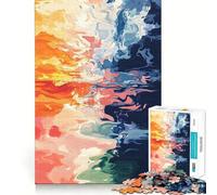 Puzzle de 1000 pièces représentant Un Paysage Abstrait aux tourbillons de Couleurs, idéal pour Les Adolescents Découpe Lisse et élégante Cadeau Parfait pour se ressourcer et se détendre (50x75cm)
