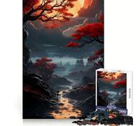 Puzzle de 1000 pièces représentant Un Paysage automnal de rivière avec Une Ville au Loin,idéal pour Les Adolescents,Stimulant la réflexion et offrant Une Distraction apaisante Découpe Nette,Cadeau