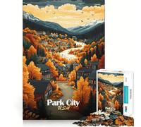 Puzzle de 1000 pièces représentant Un Paysage d'automne à Park City, idéal pour Adultes Jeu intellectuel apaisant et décoratif Mural de qualité (50x75cm)