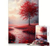 Puzzle de 1000 pièces représentant Un Paysage d'automne Rouge pour Adultes (38x26cm) Idéal pour développer sa mémoire, soulager Le Stress et Offrir Un Cadeau mémorable