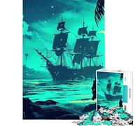 Puzzle de 1000 pièces représentant Un Paysage de Bateau Pirate idéal pour Les Adolescents et Les Adultes Jeu Anti-Stress Difficile Parfait comme Cadeau de Noël ou d'anniversaire (Dimensions 38x52cm)
