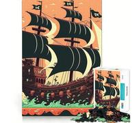 Puzzle de 1000 pièces représentant Un Paysage de Bateau Pirate, Jouet cognitif pour Adultes, à Assembler Ensemble pour créer Une Image Amusante (38x52cm)