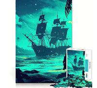 Puzzle de 1000 pièces représentant Un Paysage de Bateau Pirate, Jouet cognitif pour Adultes, à Assembler Ensemble pour créer Une Image Amusante (38x26cm)