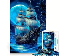 Puzzle de 1000 pièces représentant Un Paysage de Bateau Pirate pour Adolescents (38x26cm) Wise Think Toy, Gentle Leisure, Tight Cut Liste de souhaits du Père Noël