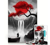 Puzzle de 1000 pièces représentant Un Paysage de Cascade de samouraïs, Un Jeu de logique Clair pour Adultes, Un Cadeau créatif et créatif avec Une découpe Parfaite (38x26cm)